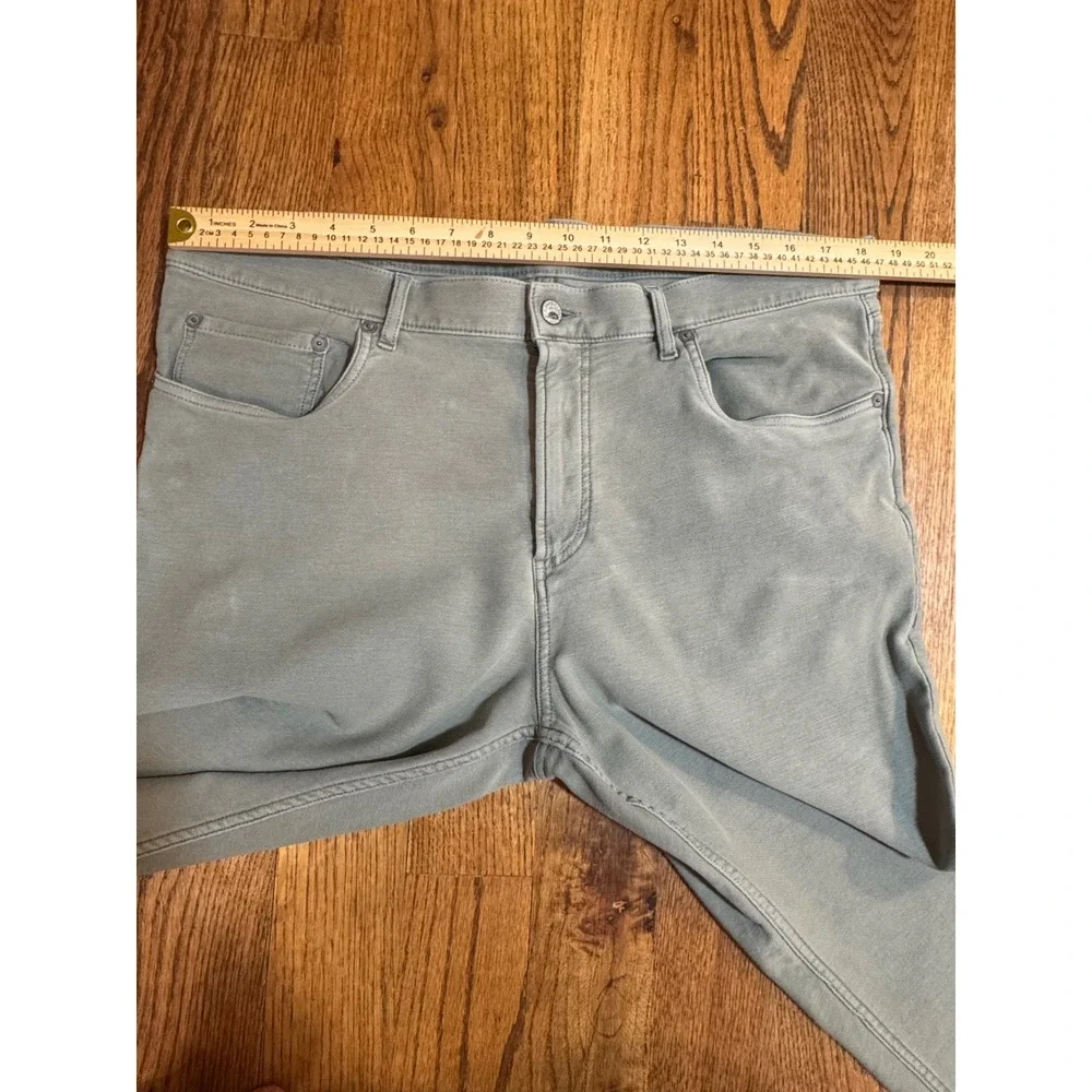Faherty Brand Mens 5-Pocket Straight Leg Pants Sage Green Grey 38x30 - Picture 8 of 16